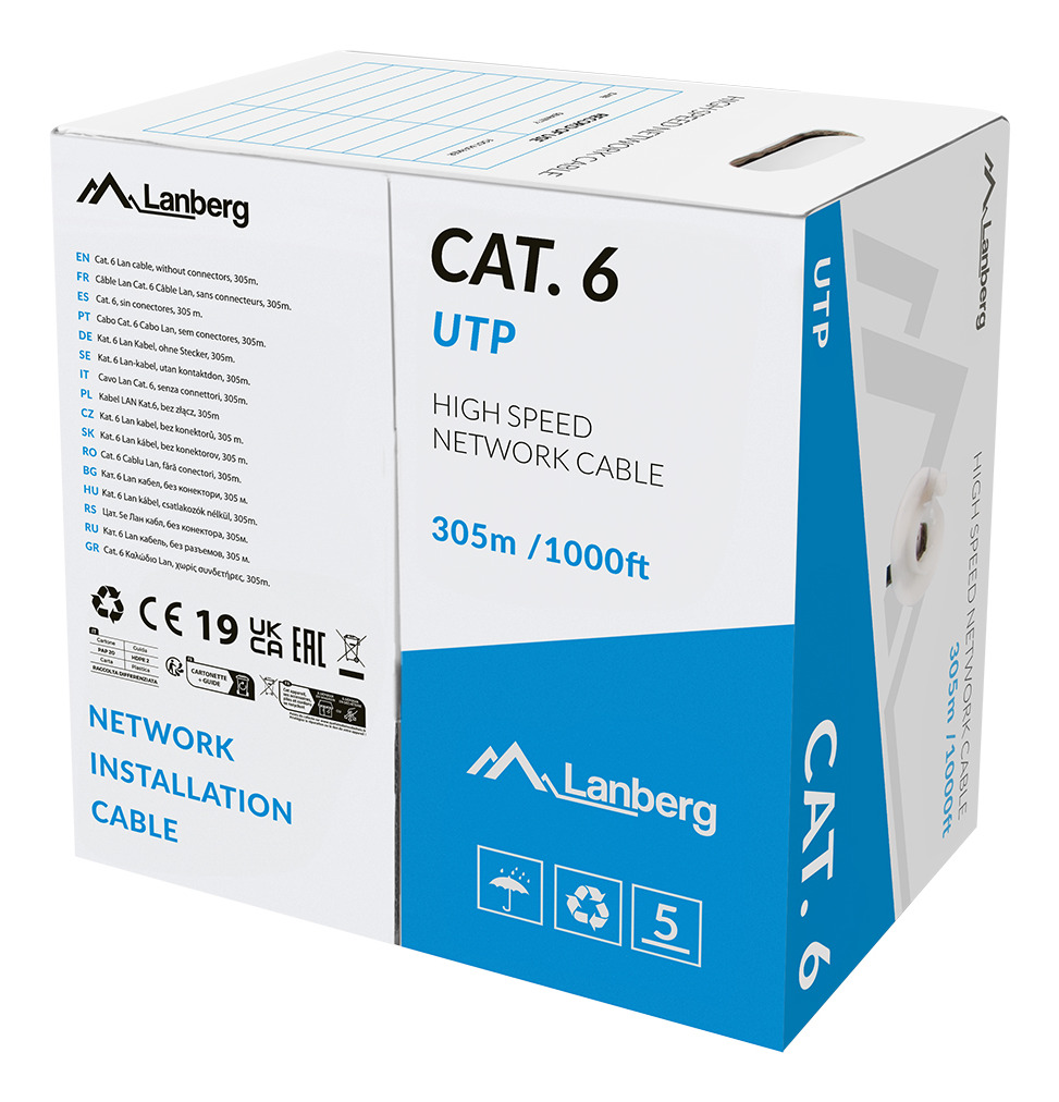 LCU6L-11CU-0305-S cable de red Gris 305 m Cat6 U/UTP (UTP) Alrededor