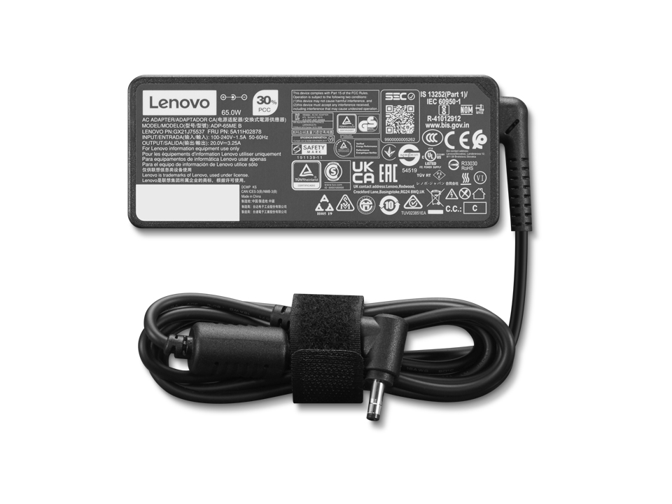 4X21K07722 adaptador e inversor de corriente Interior 65 W Negro