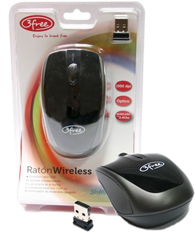 3F-MCW401 ratón RF inalámbrico Óptico 1000 DPI
