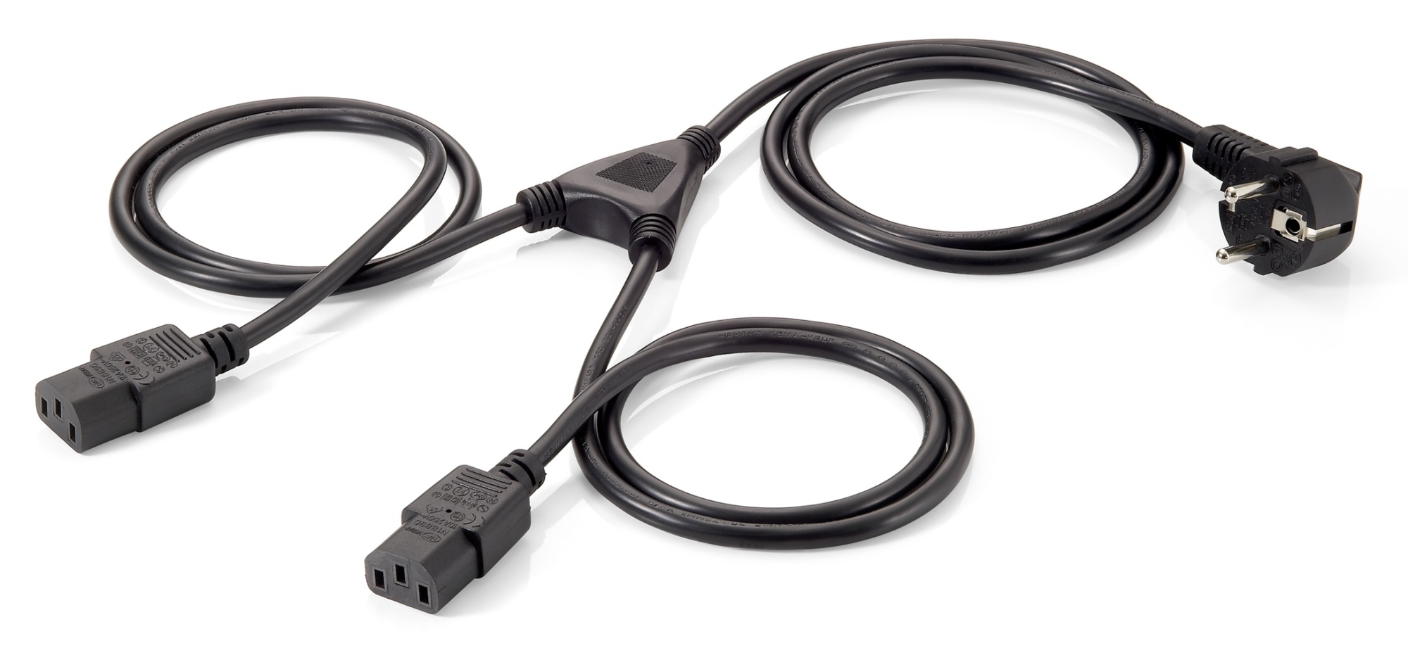 112220 Negro 1,8 m Enchufe tipo F Acoplador C13 2 x