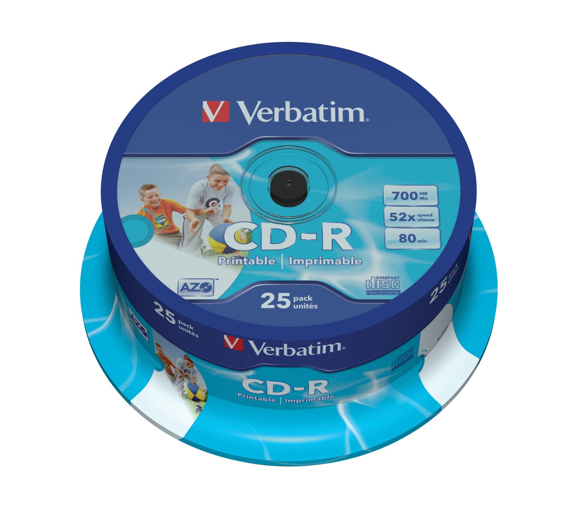 CD-R AZO Wide Inkjet Printable 700 MB 52x 25 pieza(s)