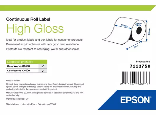 High Gloss Label Etiqueta para impresora autoadhesiva