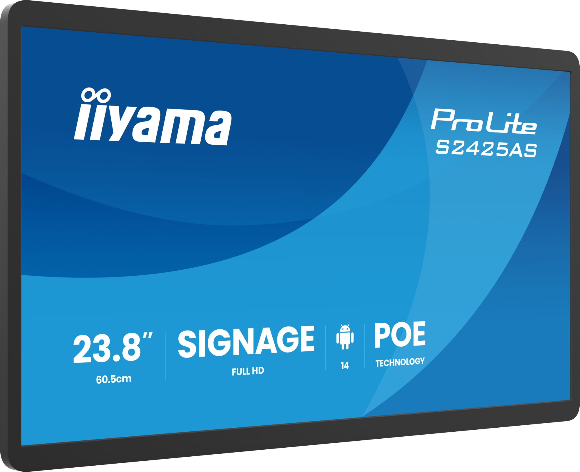 ProLite S2425AS-B1P Pantalla plana para señalización digital 60,5 cm (23.8") LCD Wifi 500 cd / m² Full HD Negro Procesador incorporado Android 24/7