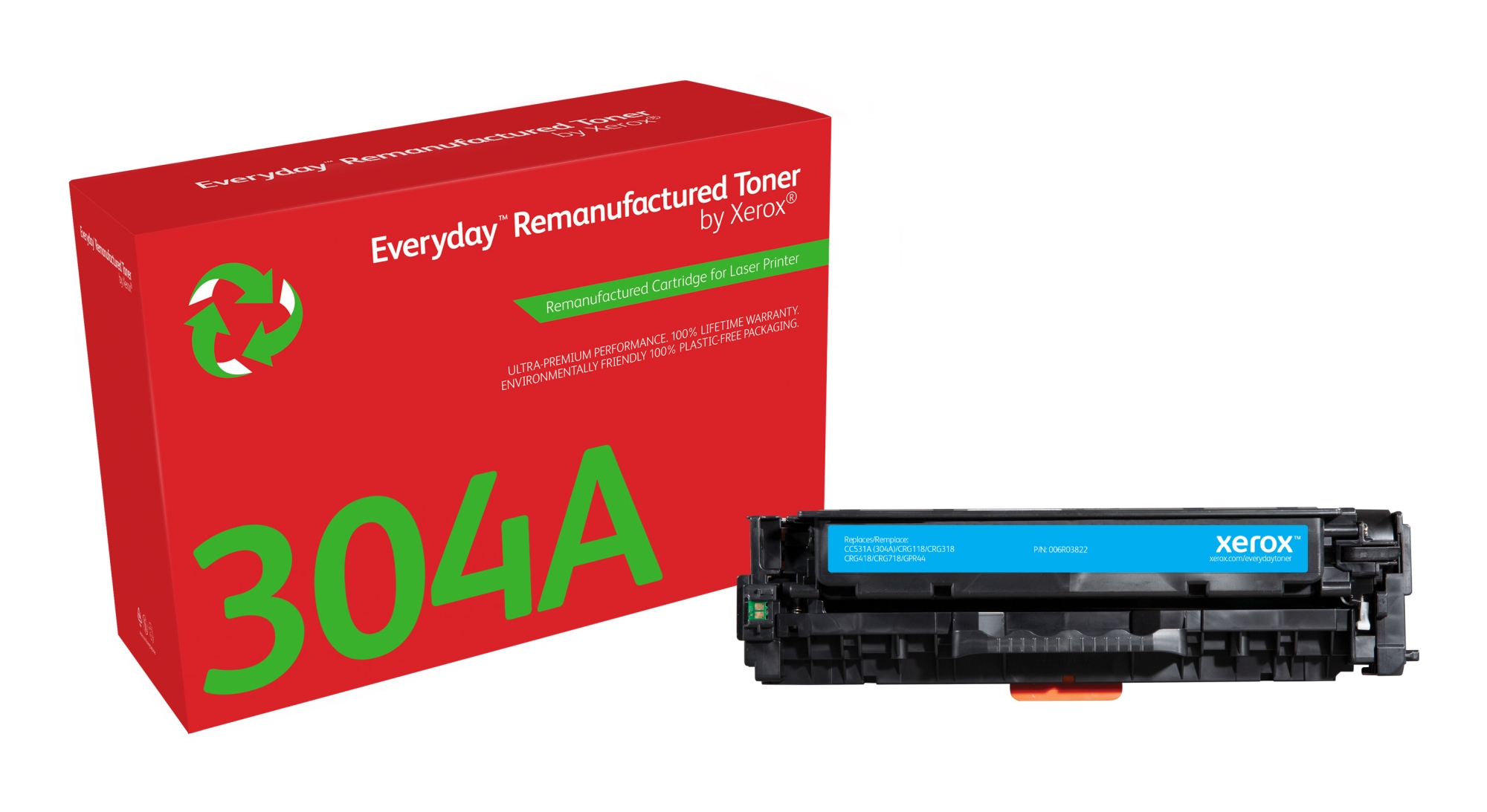 Everyday Tóner Everyday Cian remanufacturado de Xerox es compatible con HP 304A (CC531A), Capacidad estándar