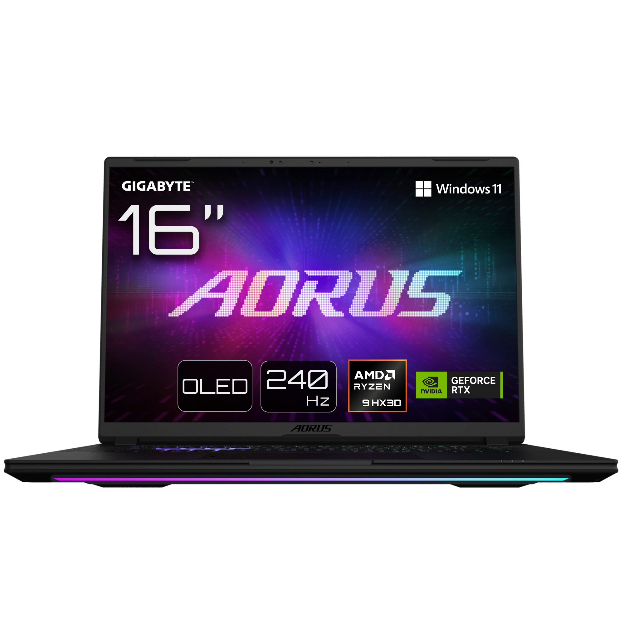 AORUS MASTER 16 Portátil Gaming - 16.0, 240Hz OLED, AMD Ryzen 9 9955X3D, GPU NVIDIA RTX 5080, 32GB DDR5 5600MHz, 1TB SSD, Windows 11 Home, Garantía de 2 años, AORUS MASTER 16 6YJM5ESE64SH