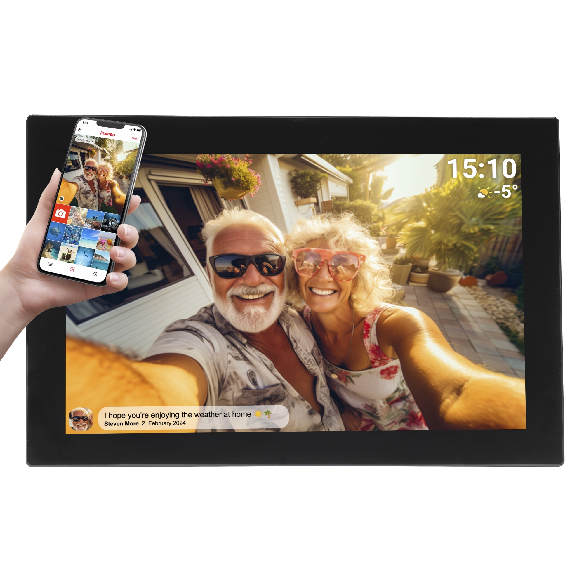 PFF-1037 10,1'' digitaler Bilderrahmen schwarz marco fotográfico digital Negro 65 cm (25.6") Pantalla táctil Wifi