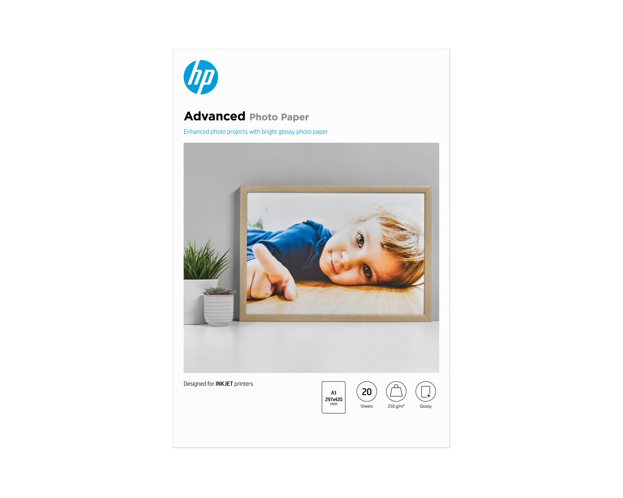 Papel fotográfico Advances, brillante, 250 g/m2, A3 (297 x 420 mm), 20 hojas