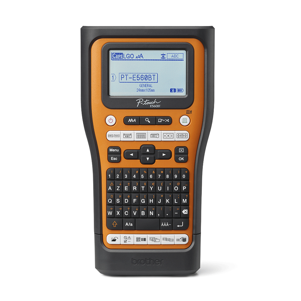 PT-E560BTSP impresora de etiquetas Transferencia térmica 180 x 180 DPI 30 mm/s Inalámbrico y alámbrico HSE/TZe Bluetooth QWERTY
