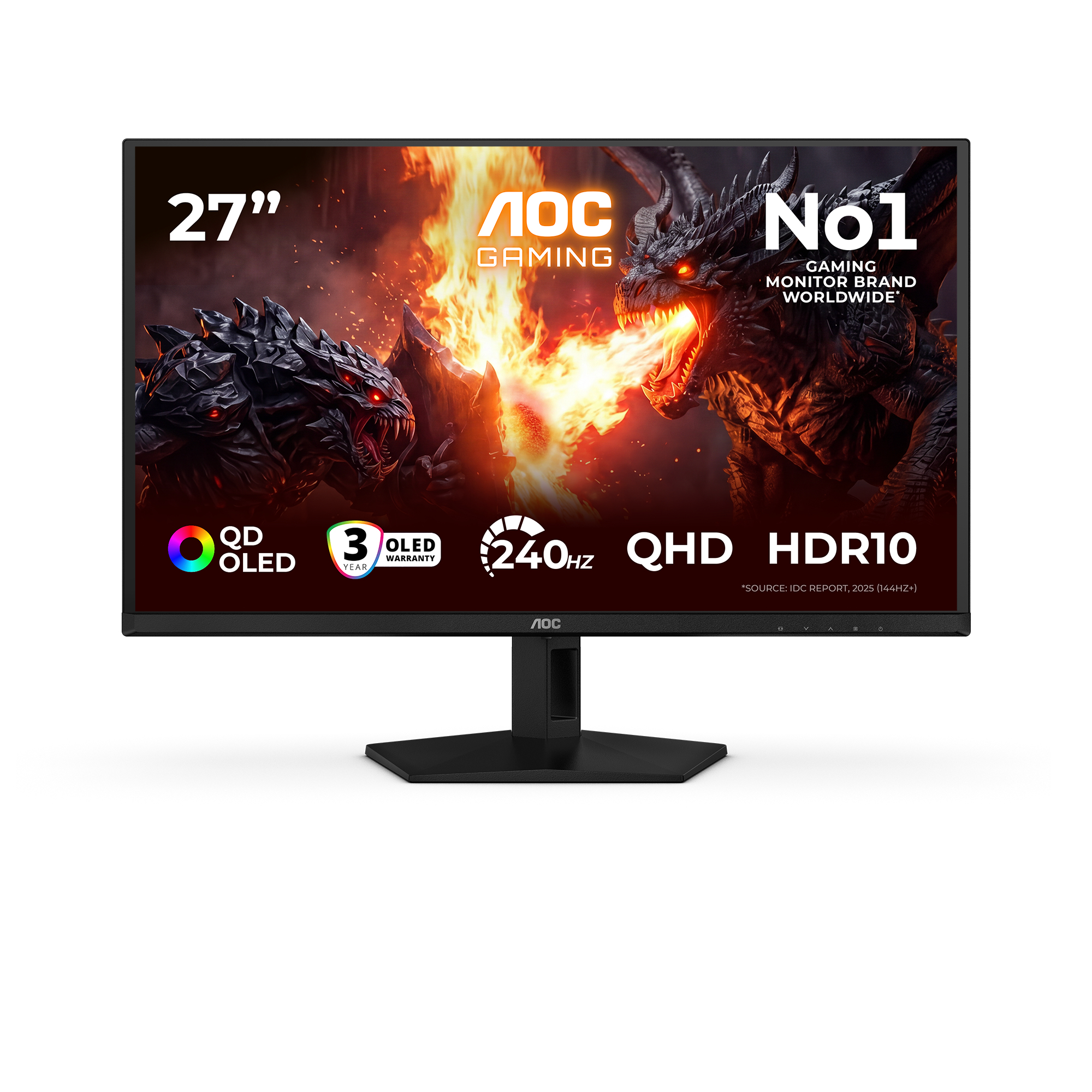 G4 Q27G41ZDF pantalla para PC 67,3 cm (26.5") 2560 x 1440 Pixeles Quad HD QD-OLED Negro, Rojo