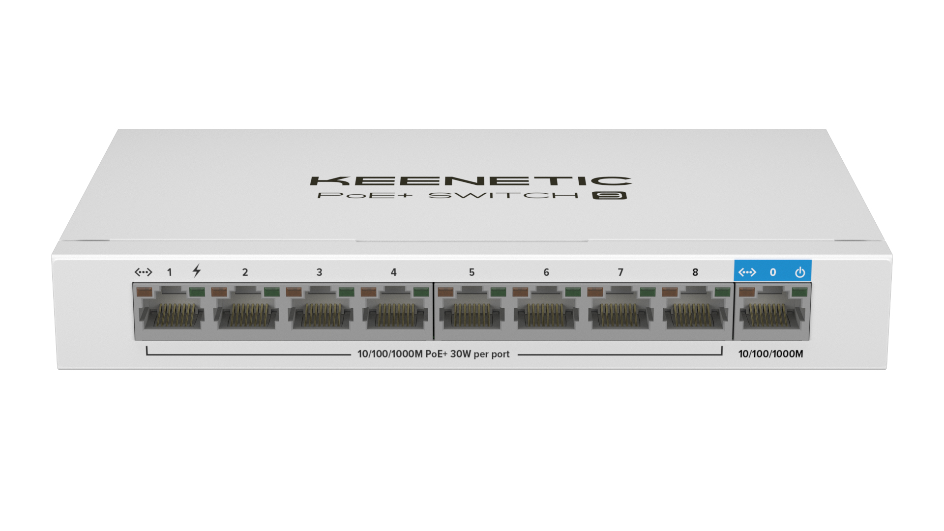 PoE+ Switch 9 (KN-4710) Switch Gigabit de 9 puertos con 8 puertos PoE+ y asignación de energía de 120 W