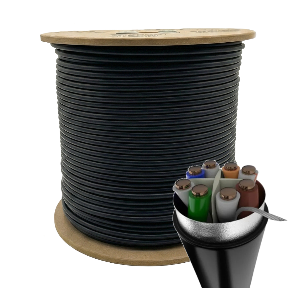 BOBINA DE CABLE RJ45 FTP PHR 672 CAT.6/ 305M/ GRIS cable de red Negro Cat6 F/UTP (FTP)