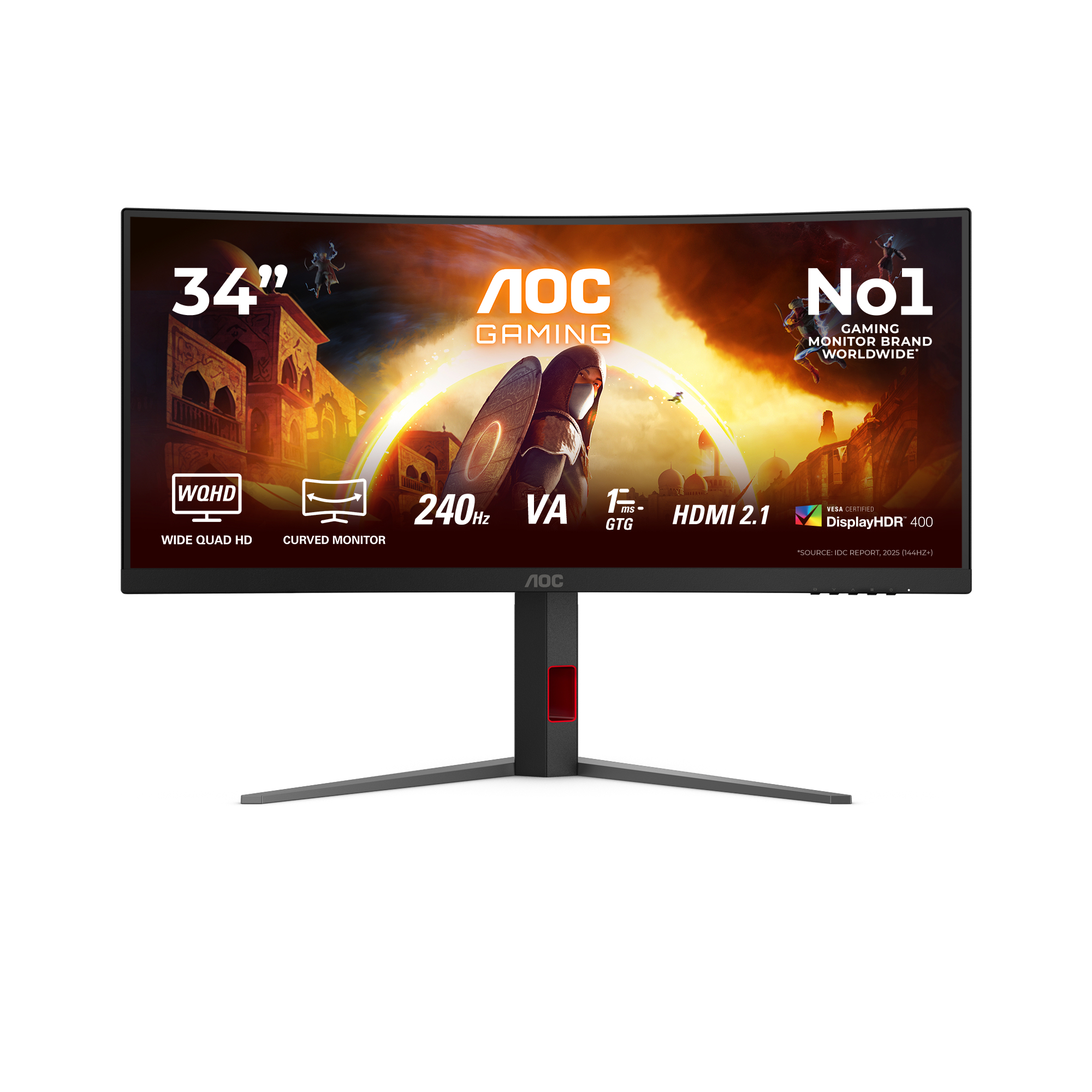 G4 CU34G4Z pantalla para PC 86,4 cm (34") 3440 x 1440 Pixeles Wide Quad HD LED Negro, Rojo