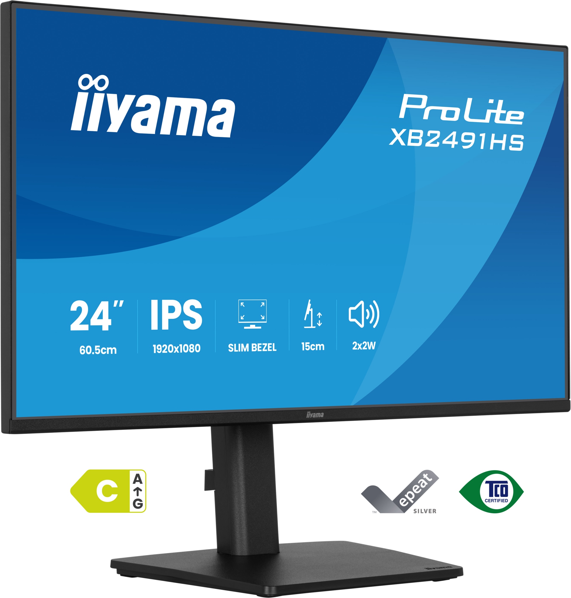 ProLite XB2491HS-B1 pantalla para PC 60,5 cm (23.8") 1920 x 1080 Pixeles Full HD LCD Negro