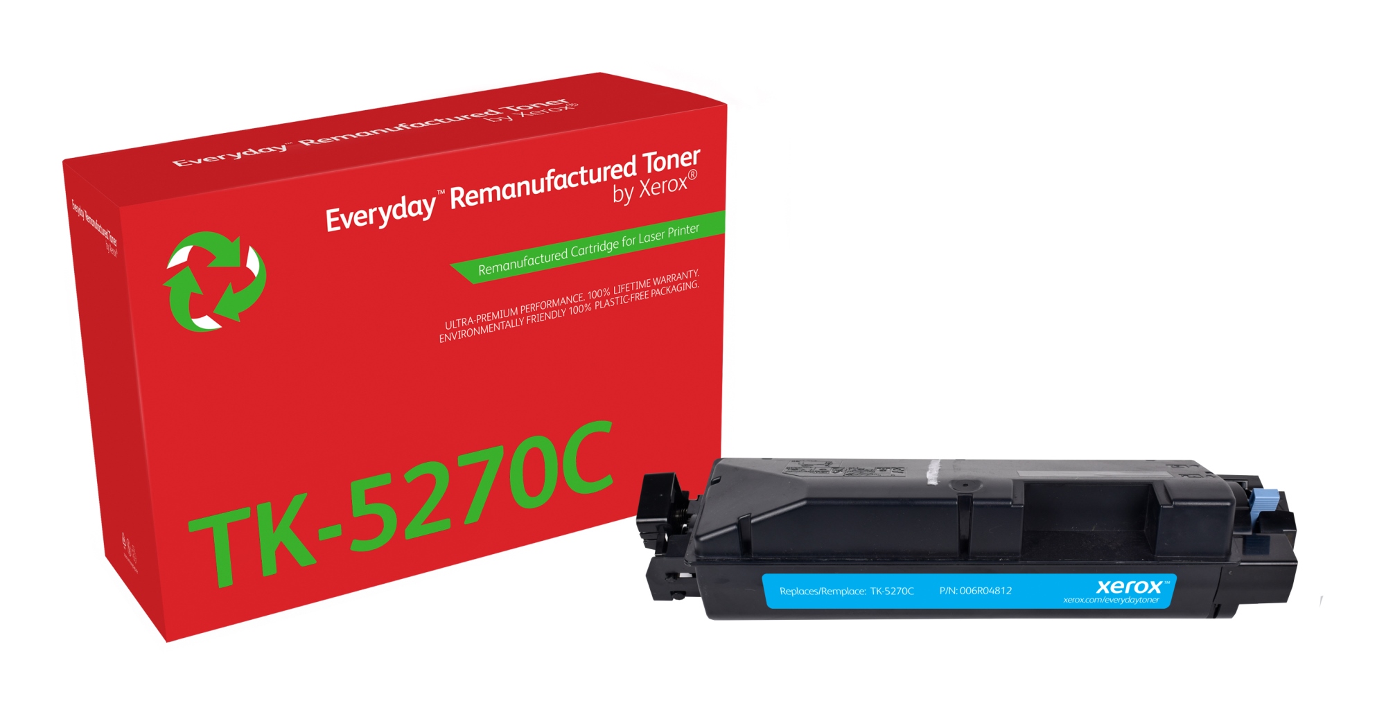 Remanufacturado Everyday Tóner Everyday Cian remanufacturado de Xerox es compatible con Kyocera TK-5270C, Capacidad estándar