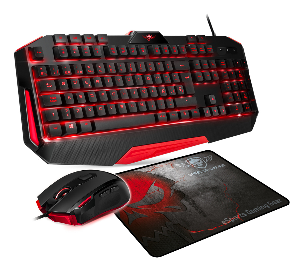 Pro MK3 teclado Ratón incluido Juego USB QWERTY Español Negro