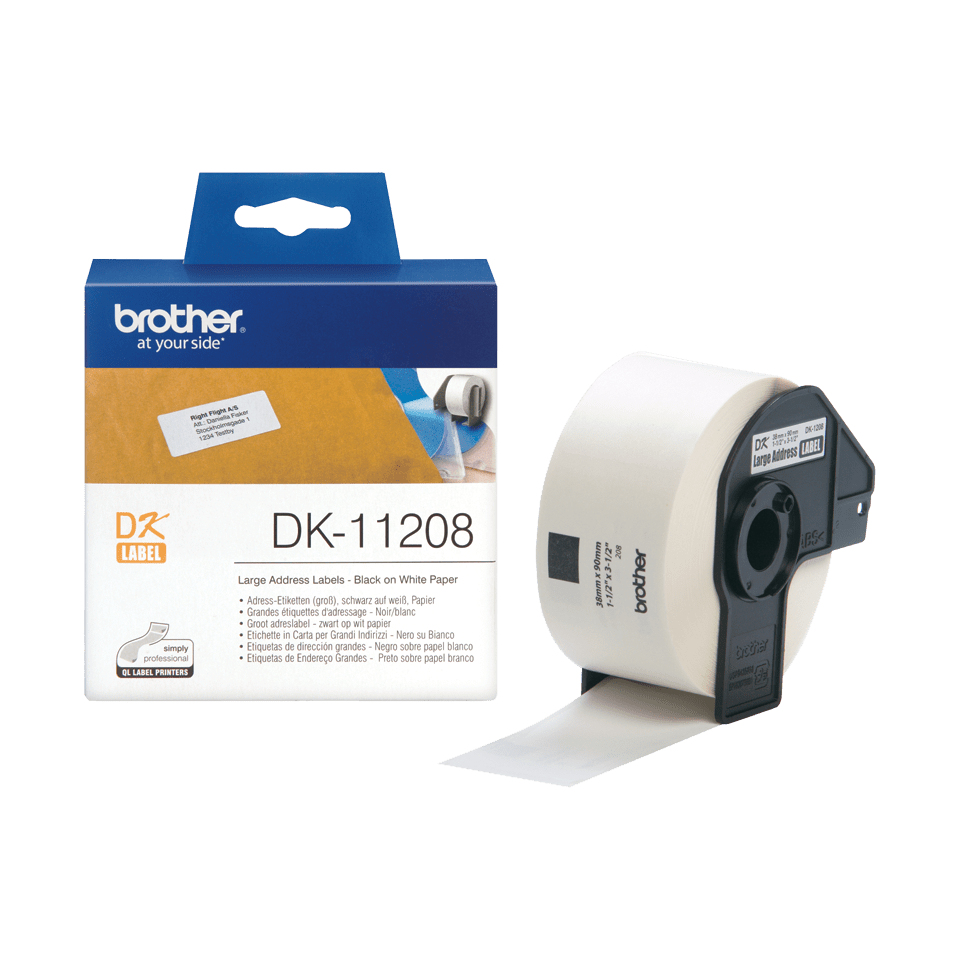 DK-11208 cinta para impresora de etiquetas Negro sobre blanco