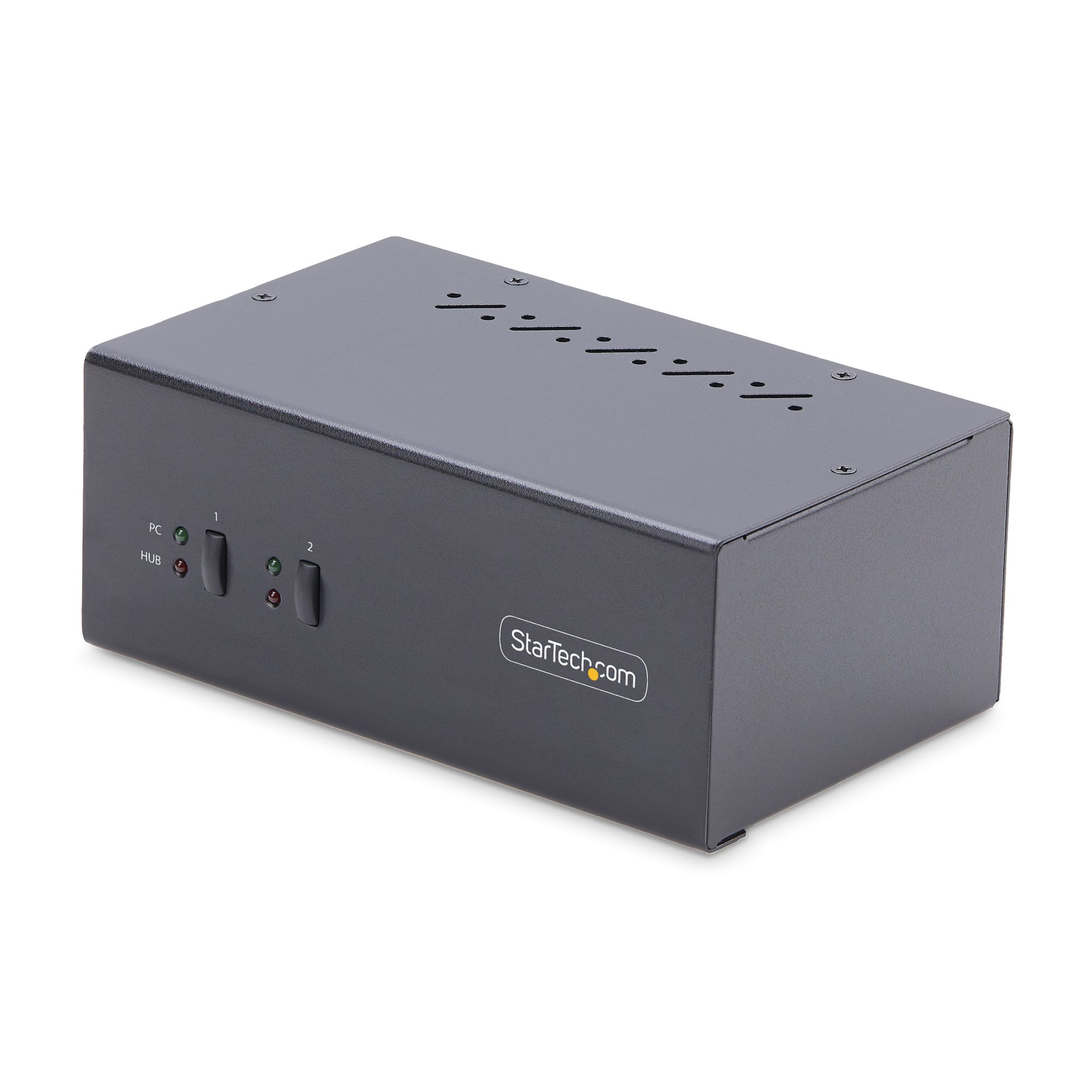 Switch KVM de 2 Puertos DisplayPort para 2 Monitores - Conmutador KVM 4K60Hz - Hub Ladrón 2x USB 5Gb - Hub 2x USB 2.0 - Teclas de Acceso o Botones Selectores - TAA - HDCP - Audio de 3,5mm