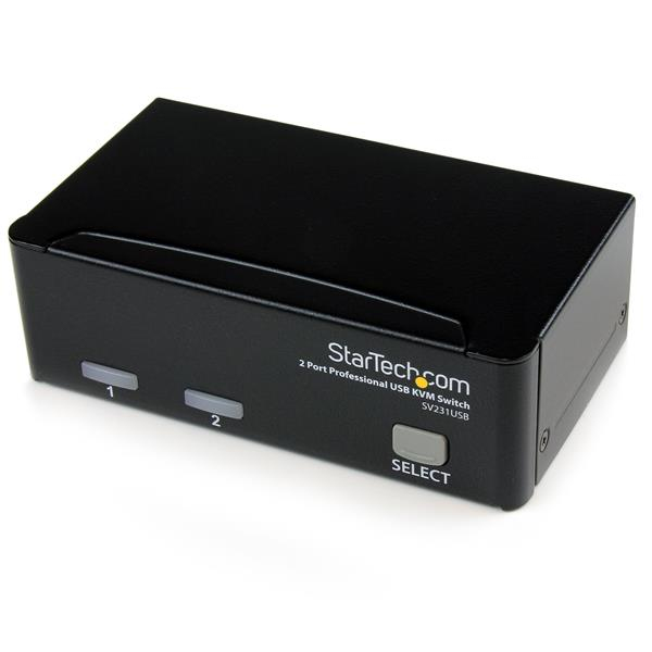 Conmutador Switch Profesional KVM 2 Puertos Vídeo VGA - USB - Hasta 1920x1440