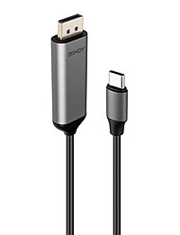 43504 adaptador de cable de vídeo 2 m USB Tipo C DisplayPort Gris