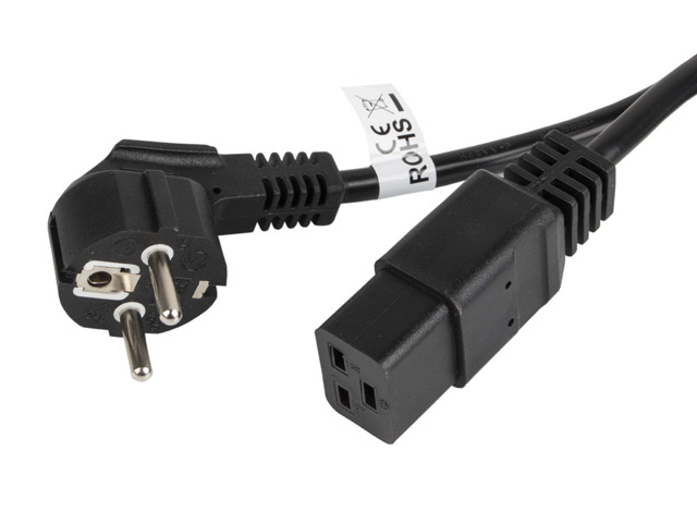 CA-C19C-10CC-0018-BK cable de transmisión Negro 1,8 m CEE7/7 C19 acoplador