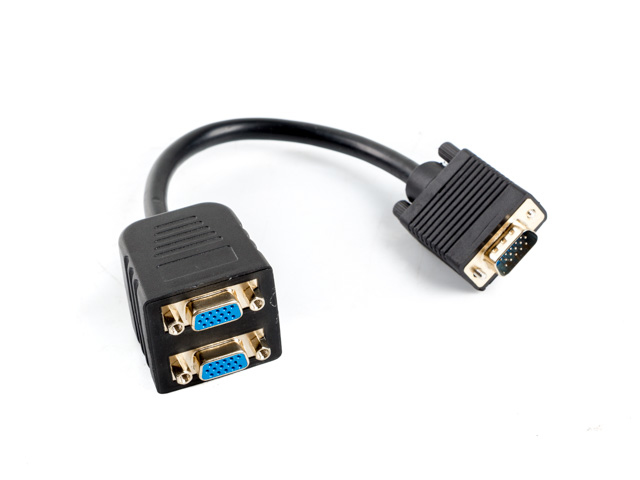 AD-0020-BK cable VGA 0,2 m VGA (D-Sub) 2 x VGA (D-Sub) Negro