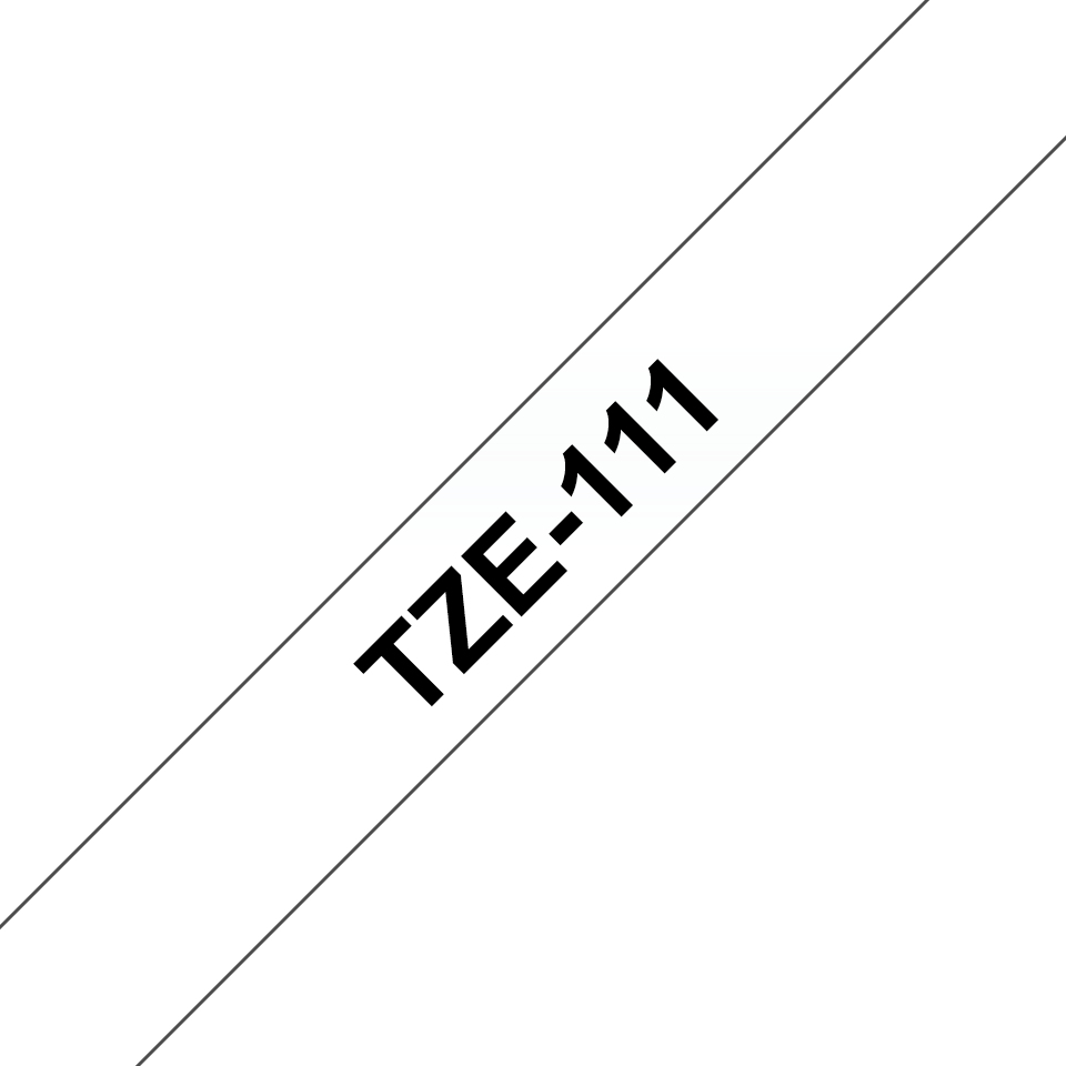 TZE-111 cinta para impresora de etiquetas Negro sobre transparente