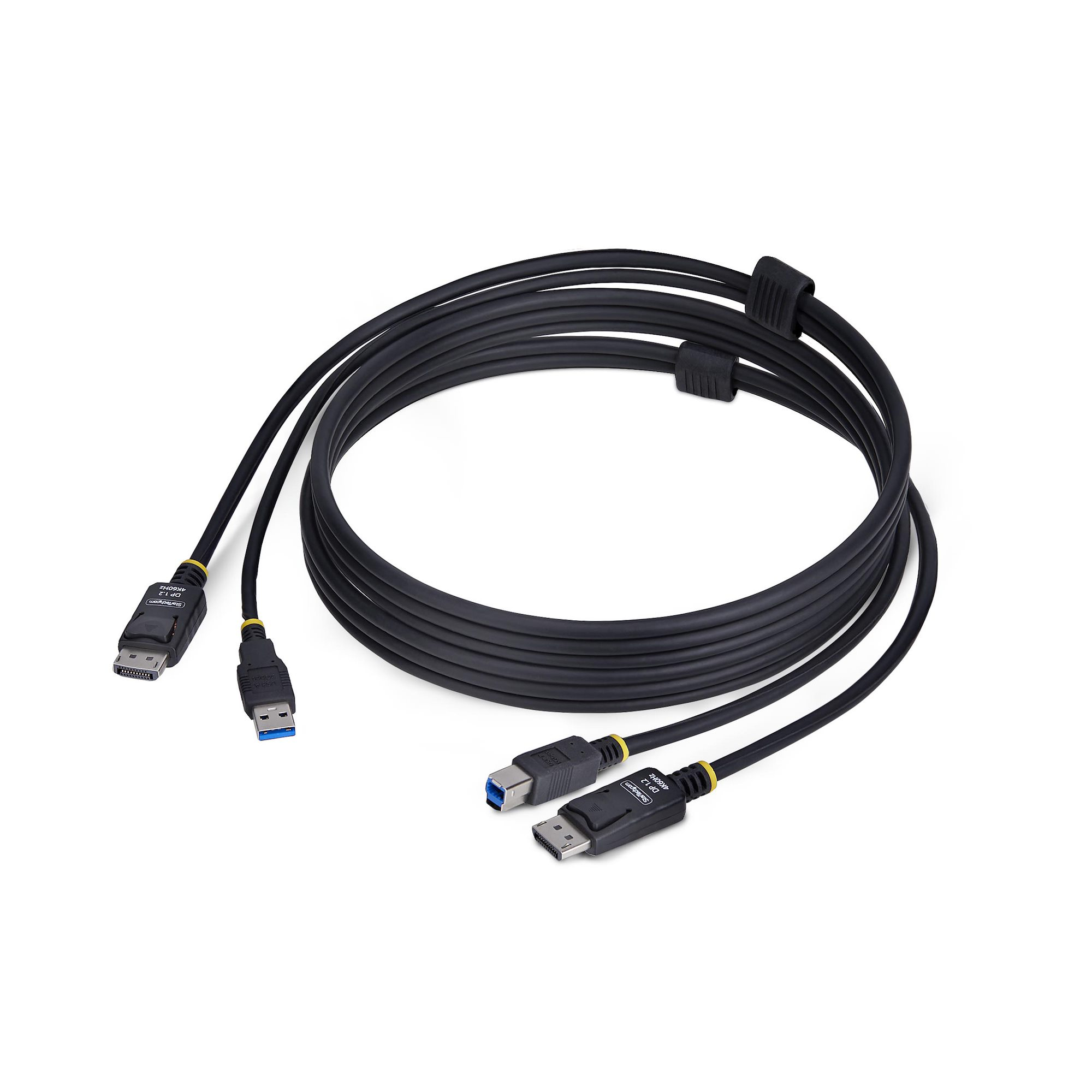 Cable KVM DisplayPort y USB 3.0 5Gbps de 1,8m - 4K 60Hz - Cable Combo DP 1.2 y USB Universamente Compatible con Switch Conmutador KVM