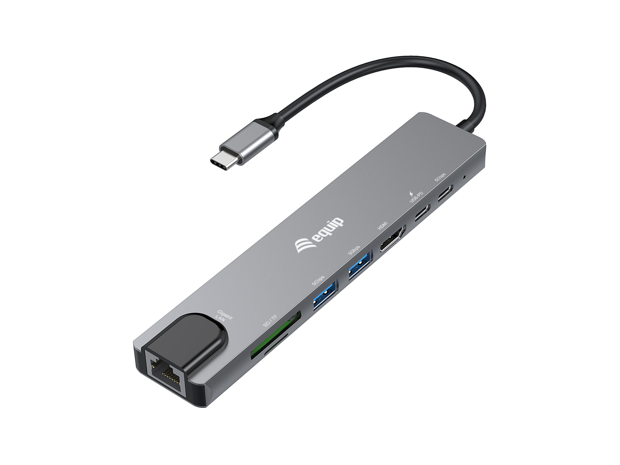 133497 base para portátil y replicador de puertos Alámbrico USB Tipo C Negro, Gris