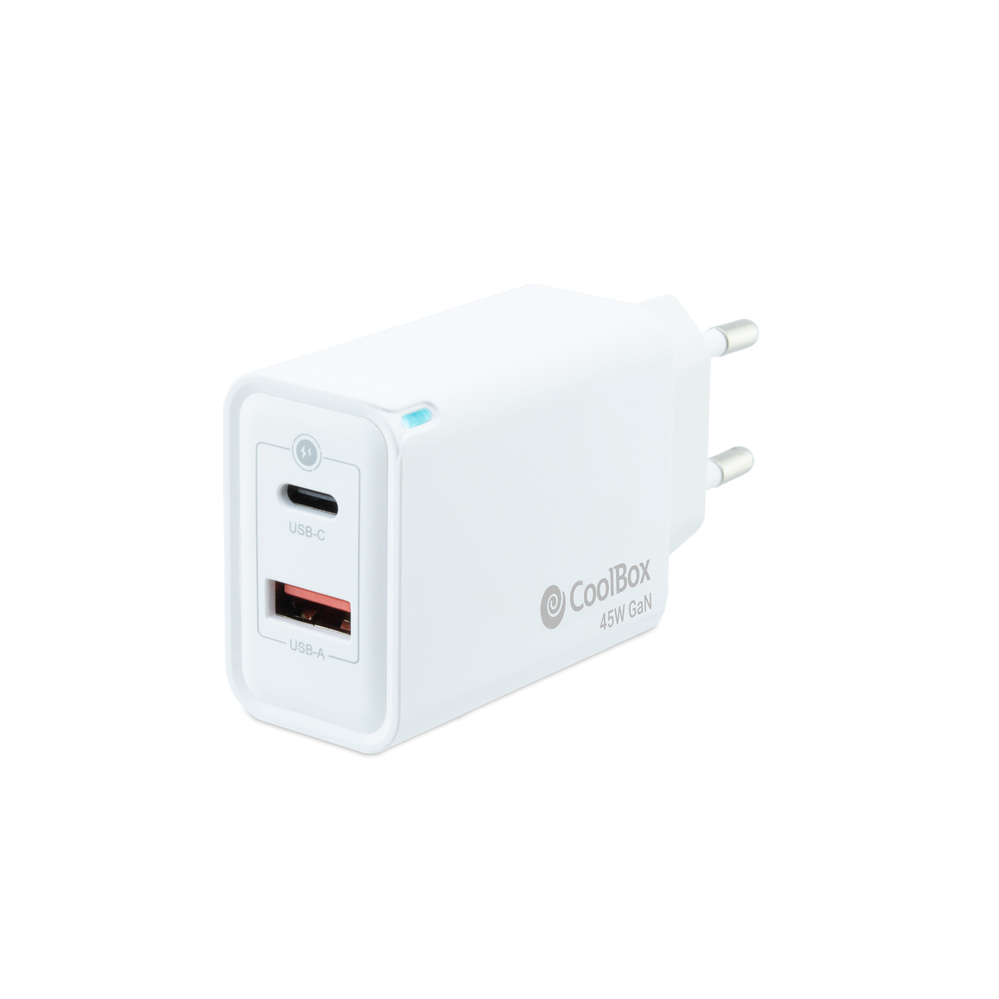 CARGADOR GAN 45W USB-C/USB-A PARED