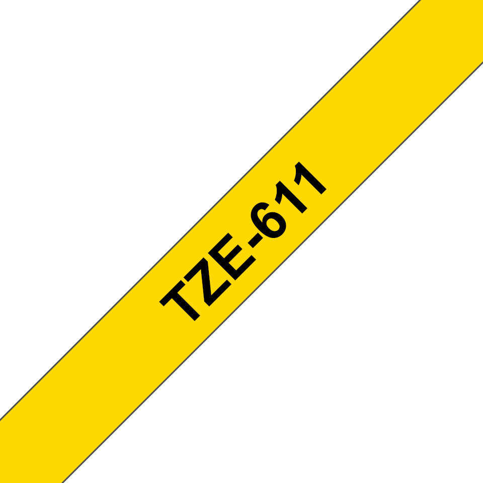 TZE-611 cinta para impresora de etiquetas Negro sobre amarillo