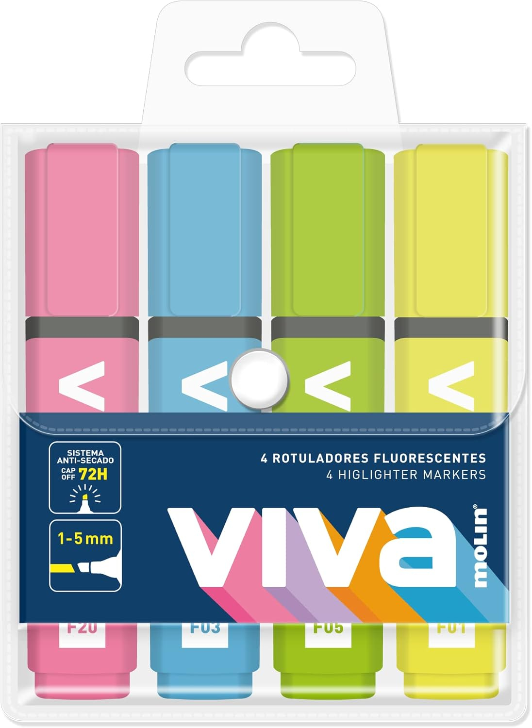 RTF240-04W marcador 4 pieza(s) Azul, Verde, Rosa, Amarillo