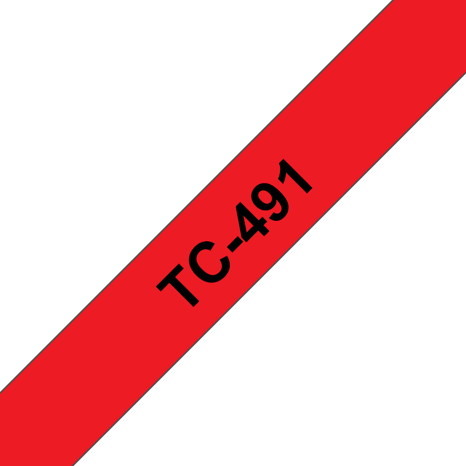 TC-491 cinta para impresora de etiquetas Negro sobre rojo