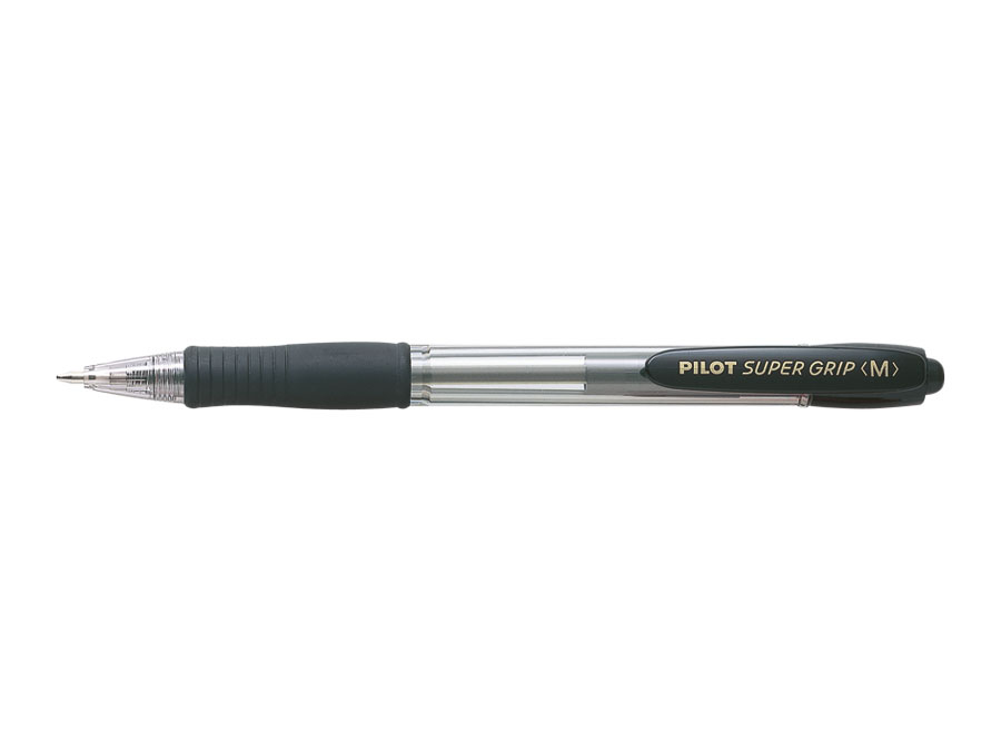 Super Grip Medium Negro Bolígrafo de punta retráctil con pulsador Medio 1 pieza(s)
