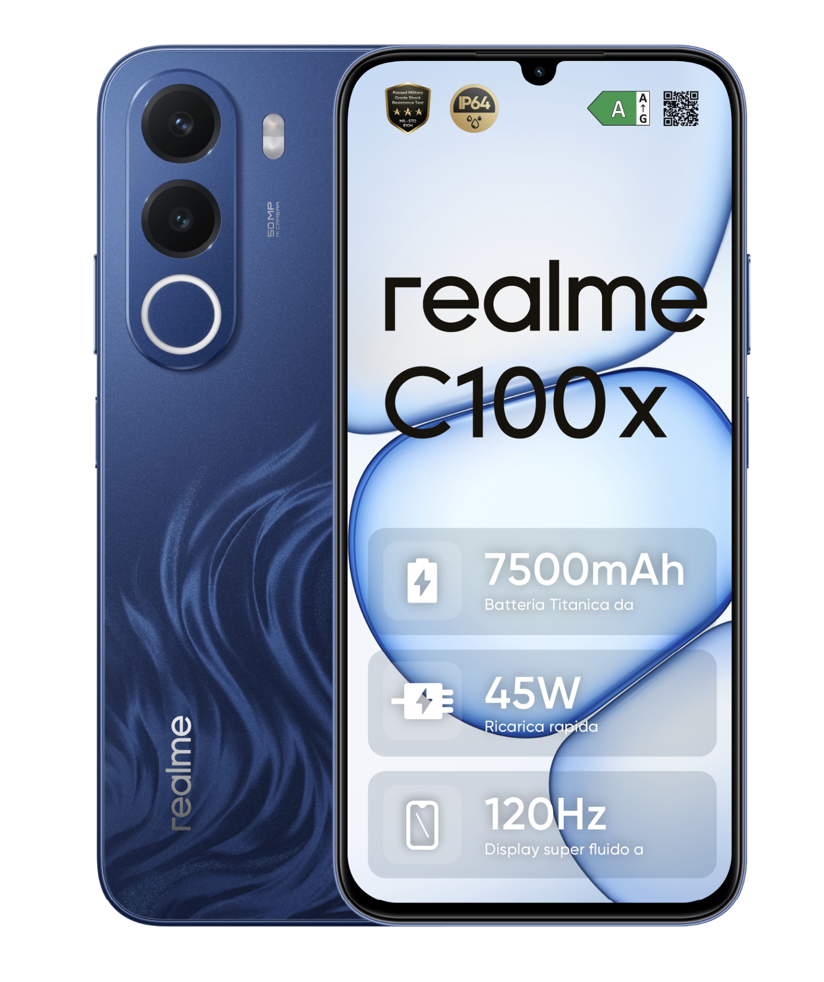 C100x 17,3 cm (6.8") Android 16.0 4G USB Tipo C 4 GB 256 GB 7500 mAh Azul
