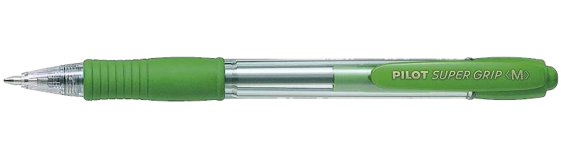 SuperGrip M Verde claro, Rojo Bolígrafo de punta retráctil con pulsador Medio