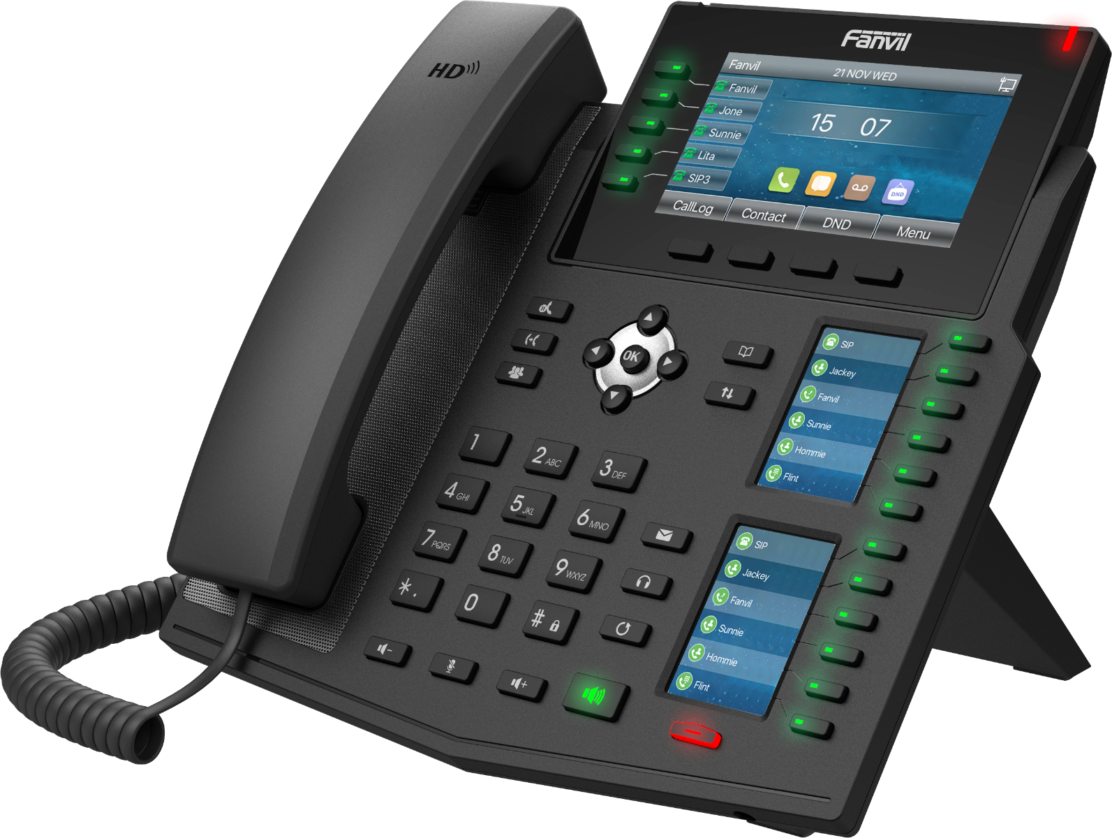 X6U V2 teléfono IP Negro 20 líneas LCD Wifi