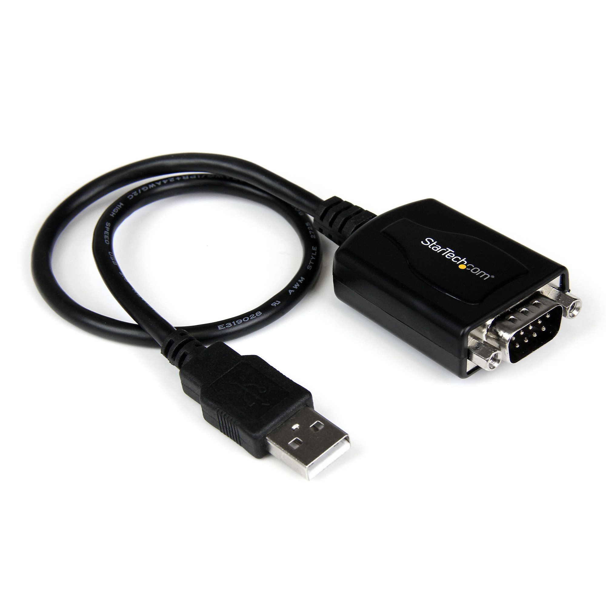 Cable de 0,3m USB a Puerto Serie Serial RS232 con Retención del Puerto de Asignación COM - Adaptador Serie USB-A a DB9 de hasta 920kbps - 1x DB9 Macho - 1x USB A Macho