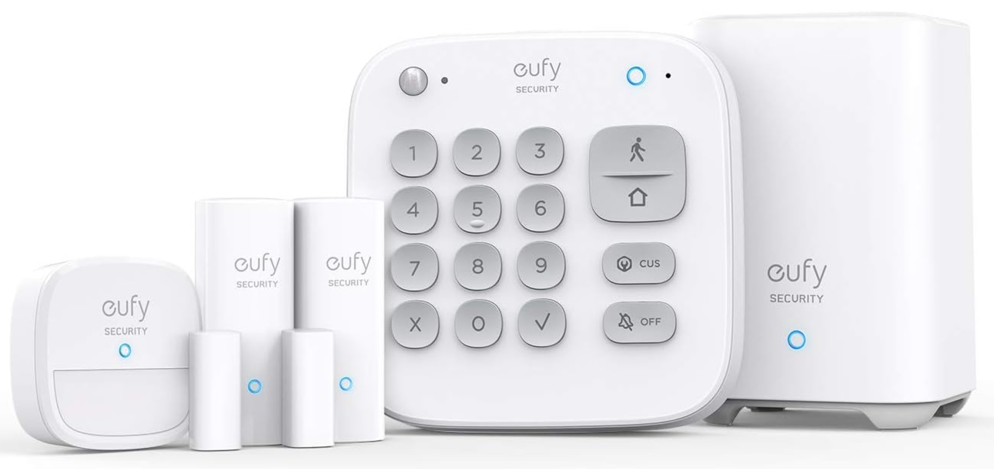 Security 5 piezas Smart Home Set, sistema de seguridad inteligente para el hogar, con cerradura de puerta, sensor de movimiento, 2 sensores de robo, sistema de alarma, compatible con eufyCam