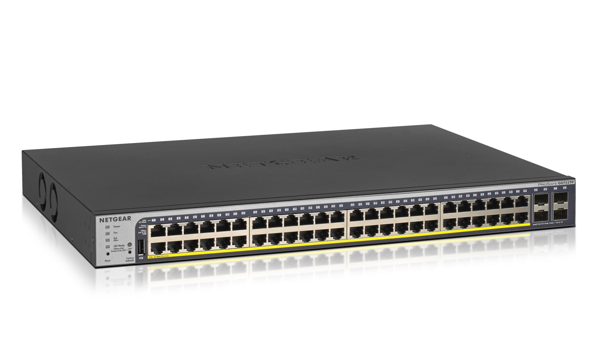 GS752TP Gestionado L2/L3/L4 Gigabit Ethernet (10/100/1000) Energía sobre Ethernet (PoE) 1U Negro