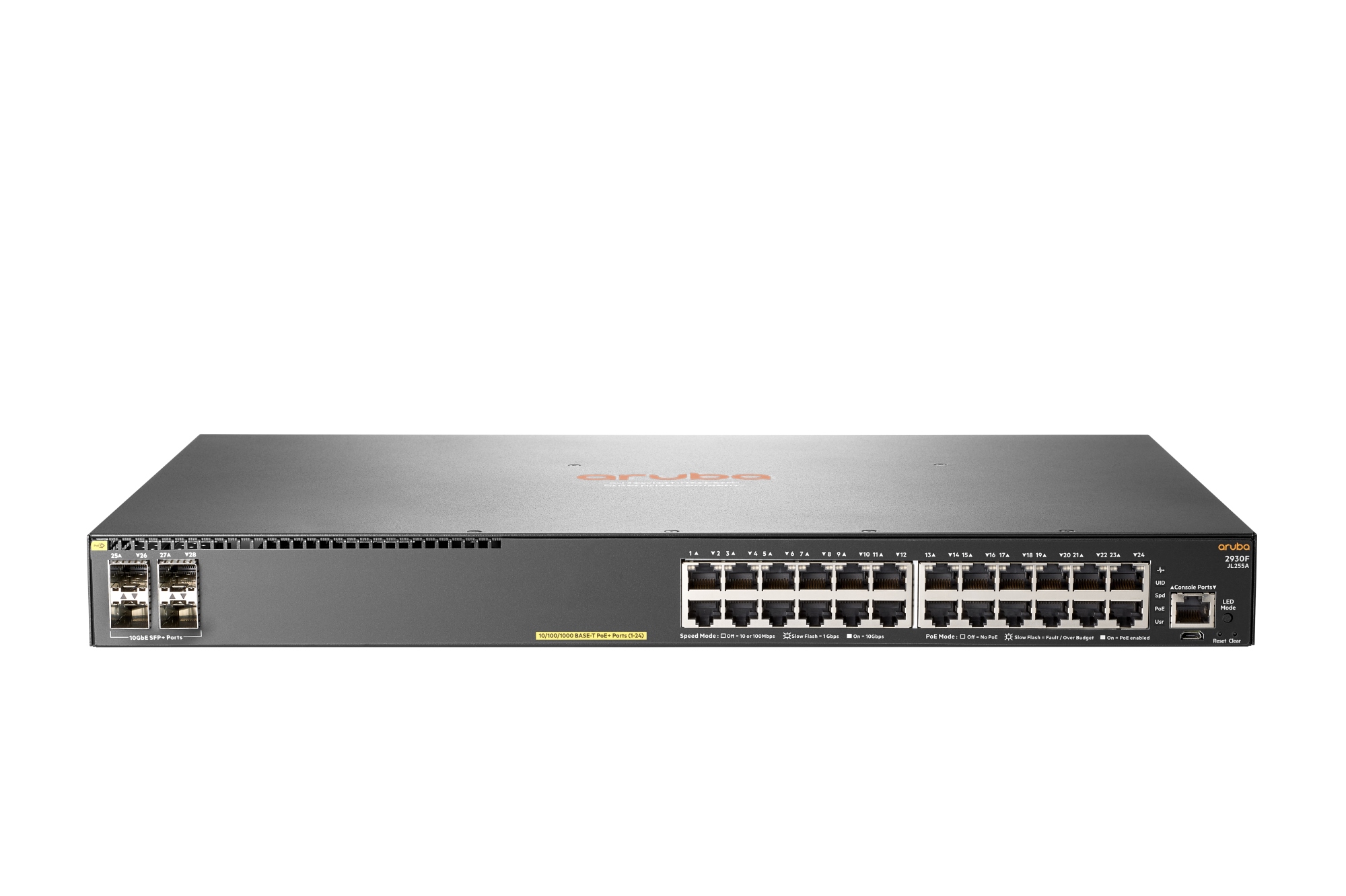 Aruba 2930F 24G PoE+ 4SFP+ Gestionado L3 Gigabit Ethernet (10/100/1000) Energía sobre Ethernet (PoE) 1U Gris