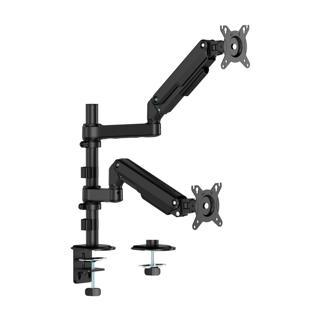 Soporte de Mesa Eco Contrapeso Giratorio e Inclinable Para Monitor/TV 9kg (3 Pivotes, 2 Brazos) de 17-32", Negro