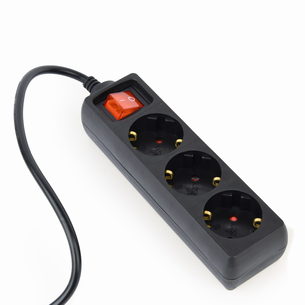 EG-PSU3-01 base múltiple 0,6 m 3 salidas AC Interior Negro