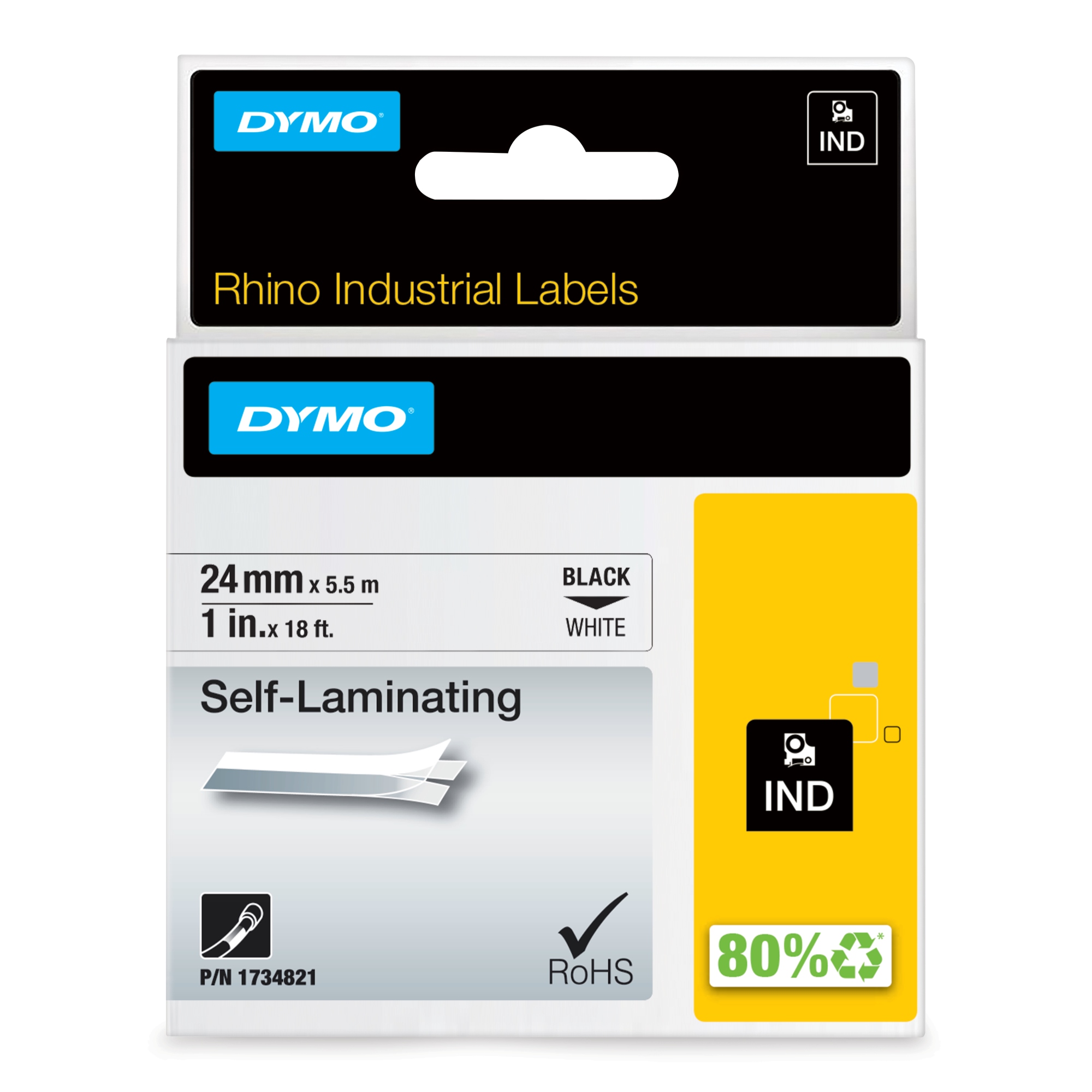 24mm RHINO Self-Laminating Vinyl tape cinta para impresora de etiquetas