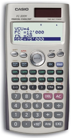 FC-200V calculadora Bolsillo Calculadora financiera