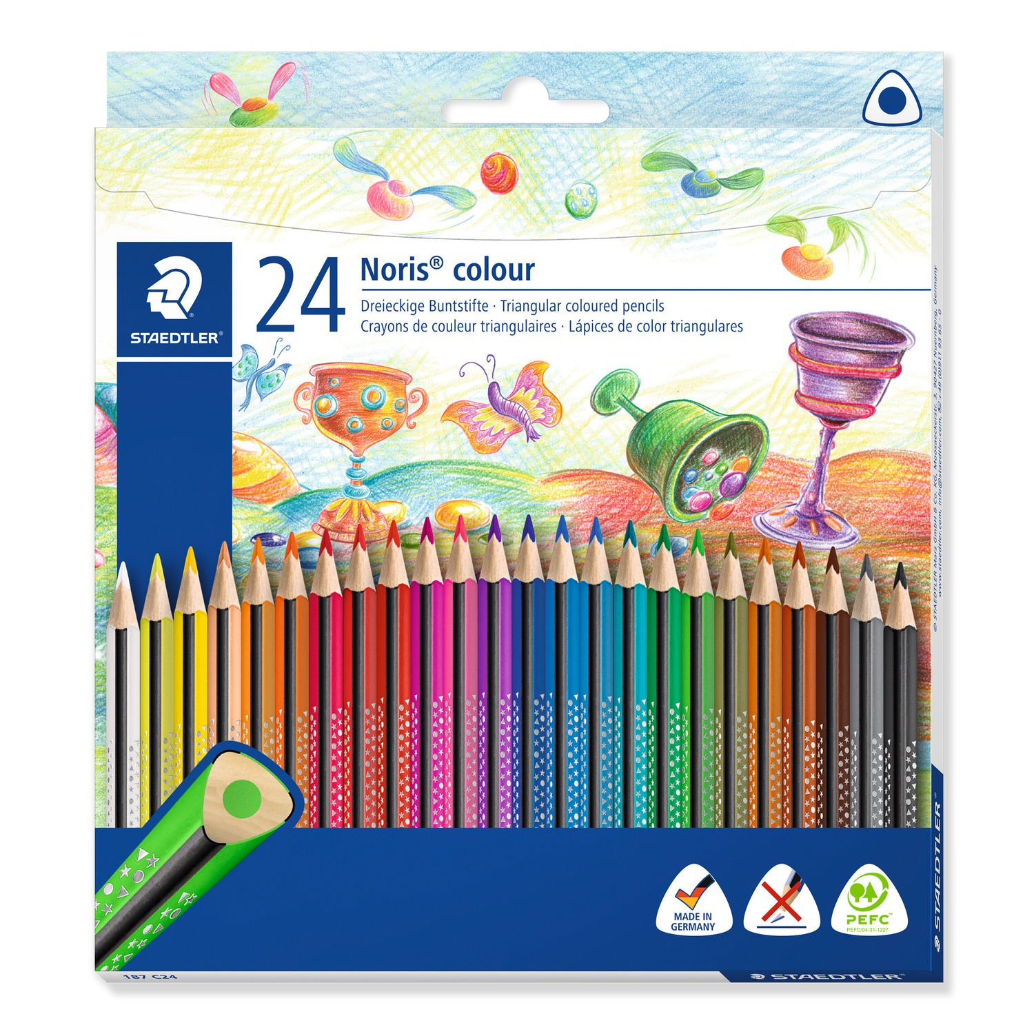 187 Negro, Azul, Burdeos, Marrón, Verde, Azul claro, Verde claro, Gris claro, Magenta, Mauve, Naranja, Melocotón, Rojo, Turquesa, Violeta, Blanco, Amarillo 24 pieza(s)
