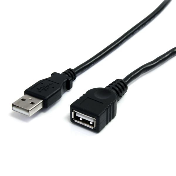 Cable de 1,8m de Extensión Alargador USB 2.0 - USB-A - Macho a Hembra - Cable de Extensión USB - USB (M) a USB (H) - USB 2.0 - Negro