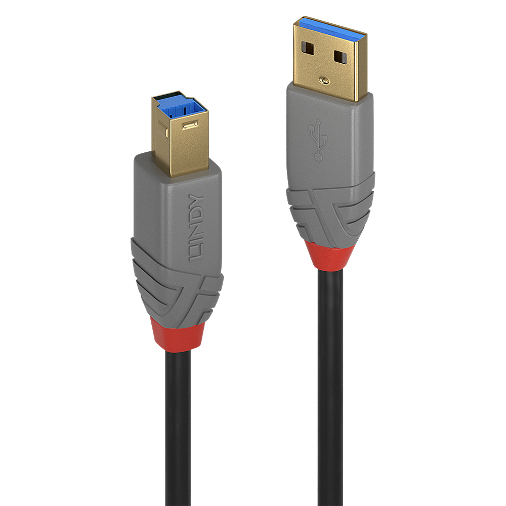 36743 cable USB USB 3.2 Gen 1 (3.1 Gen 1) 3 m USB A USB B Negro, Gris