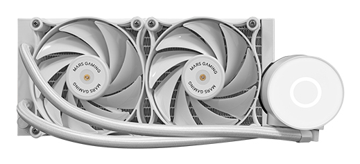 ML-PRO240, Refrigeración Líquida CPU Profesional, TDP 450W, 2 Ventiladores FDB Ultra-silenciosos, Bomba Opti-Chamber con Anillo de Iluminación Blanco, Multisocket Universal, Blanco