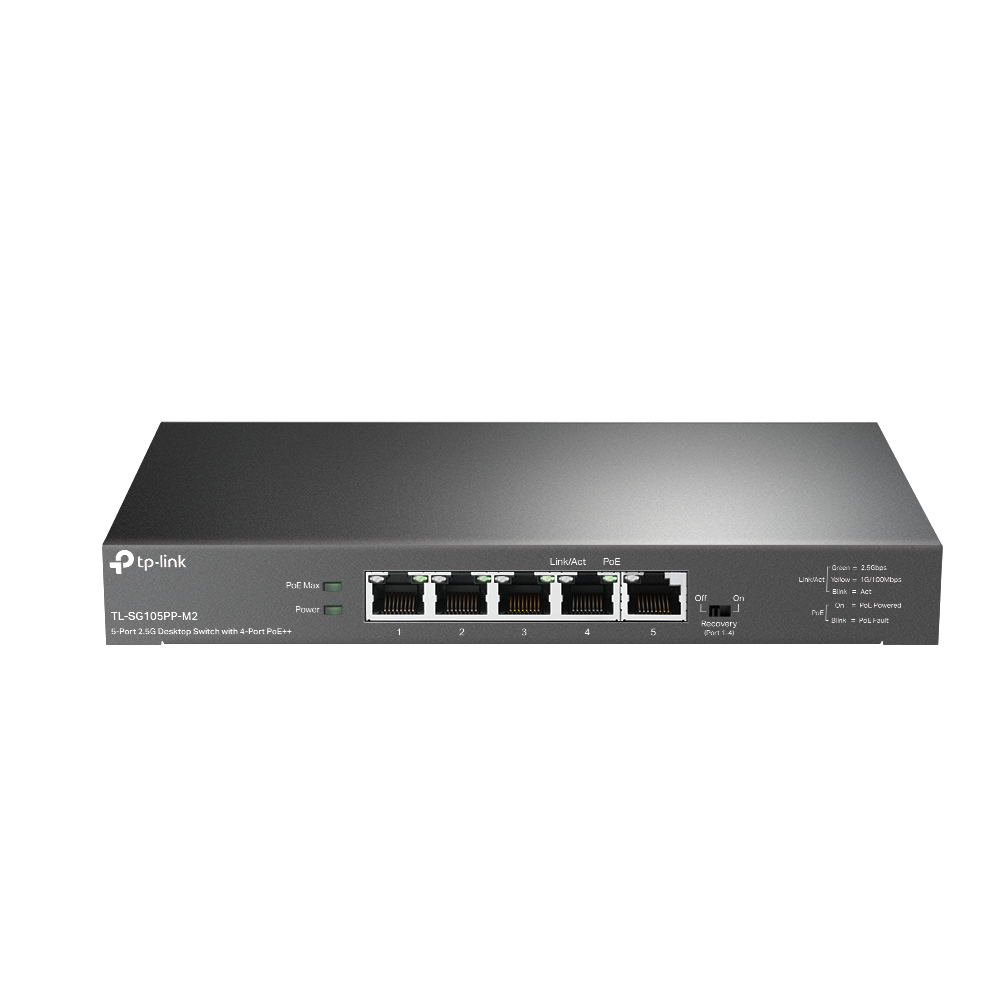 TL-SG105PP-M2 switch No administrado Gigabit Ethernet (10/100/1000) Energía sobre Ethernet (PoE) Negro