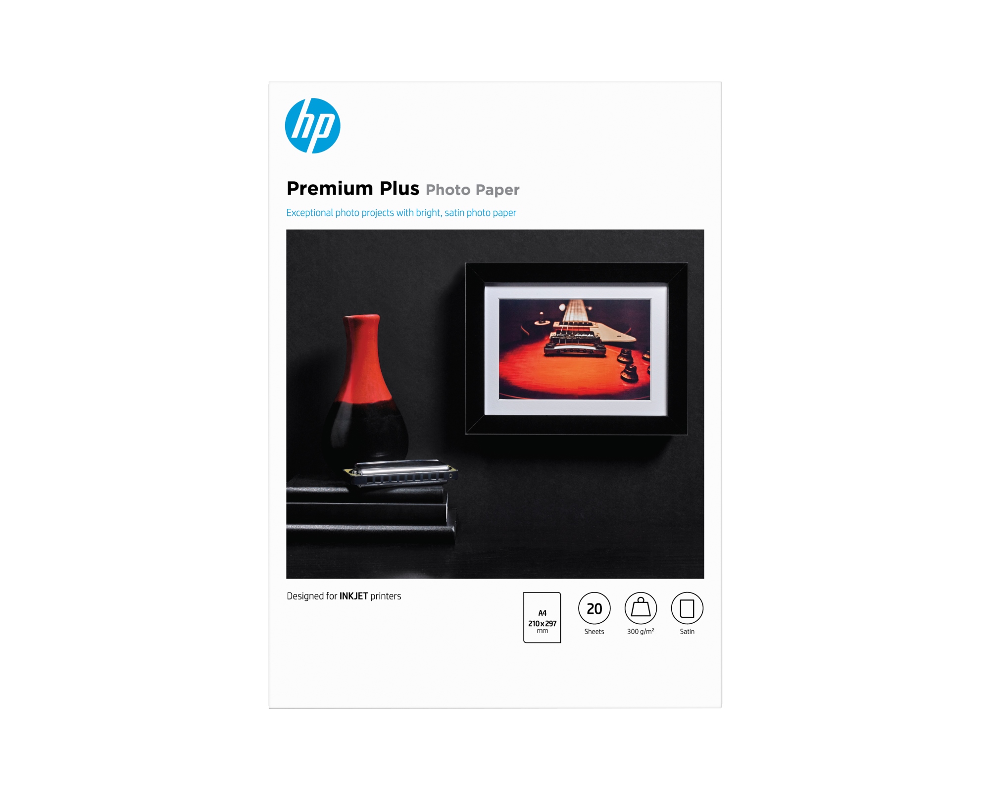 Papel fotográfico Premium Plus, satinado, 300 g/m2, A4 (210 x 297 mm), 20 hojas
